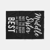 Middle Sister Crazy Funny Sister Quotes Matching S フリースブランケット (正面(横))