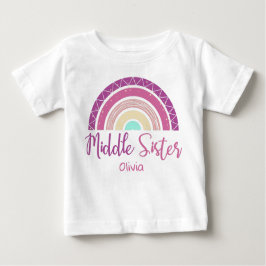 Middle Sister rainbow customizable name ベビーTシャツ
