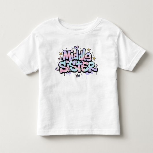 Middle Sister Shirt Cute Pastel Kids Tee トドラーTシャツ (正面)