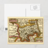 Middlesex Middle-Sex County England Old Atlasの地図 ポストカード (正面/裏面)