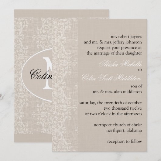 Middleton 招待状 (正面/裏面)