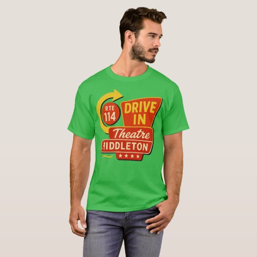 Middleton Rt 114 Drive-In Middleton, MA Retro Driv Tシャツ (正面フル)