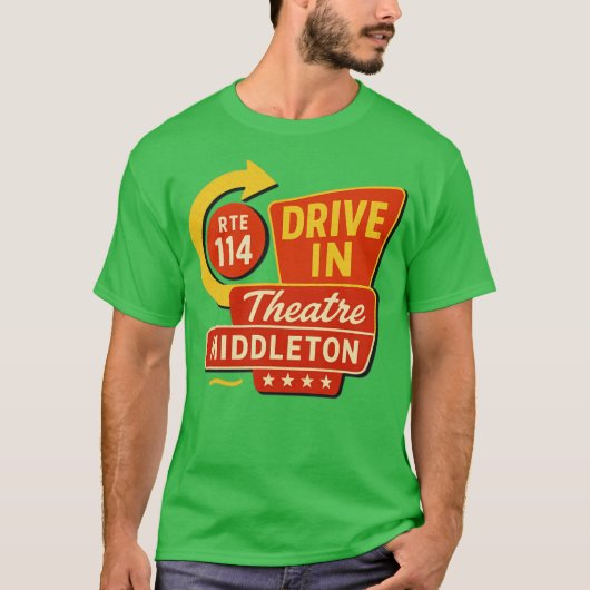 Middleton Rt 114 Drive-In Middleton, MA Retro Driv Tシャツ (正面)