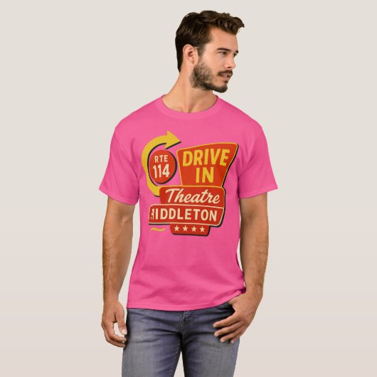 Middleton Rt 114 Drive-In Middleton, MA Retro Driv Tシャツ (正面フル)