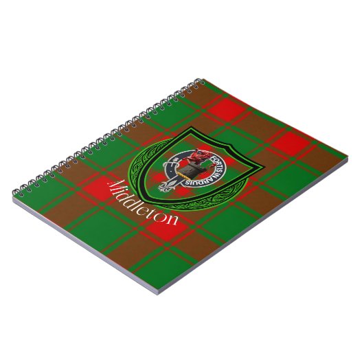 Middleton Scottish Clan Tartan & Crest ノートブック (左側)