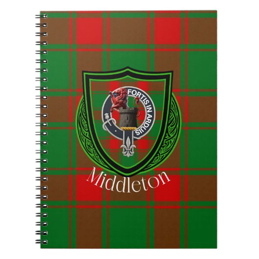 Middleton Scottish Clan Tartan & Crest ノートブック (正面)