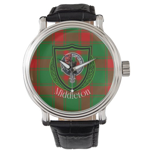 Middleton Scottish Clan Tartan & Crest 腕時計 (正面)