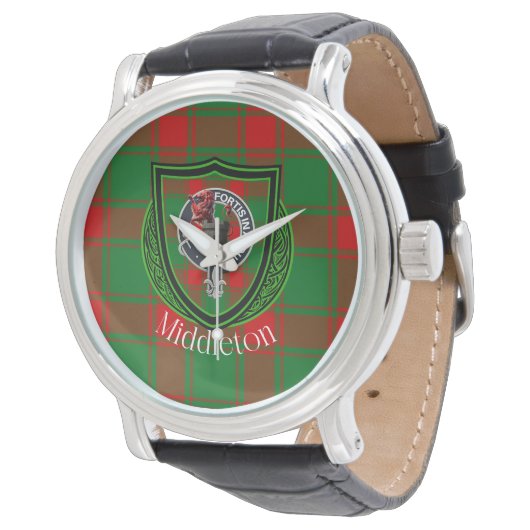 Middleton Scottish Clan Tartan & Crest 腕時計 (アングル)