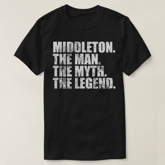 MiddletonMiddletonファミリ名Middleton姓 Tシャツ (デザイン正面)