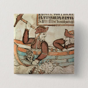 Midgardの蛇のためのトールの魚釣り 缶バッジ