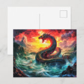 Midgard snake in the norhtern sea Viking mythology ポストカード (正面/裏面)