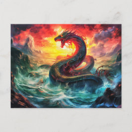 Midgard snake in the norhtern sea Viking mythology ポストカード
