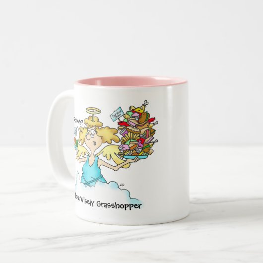 Midgeはユーモアのあるなマグ-ある調子を与えられる2 --を思慮深く選びます ツートーンマグカップ (正面左)