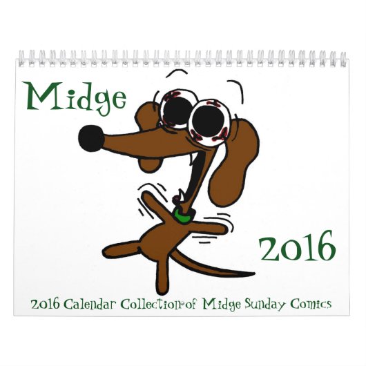 Midge 2016年の「日曜日の漫画のカレンダー カレンダー (カバー)