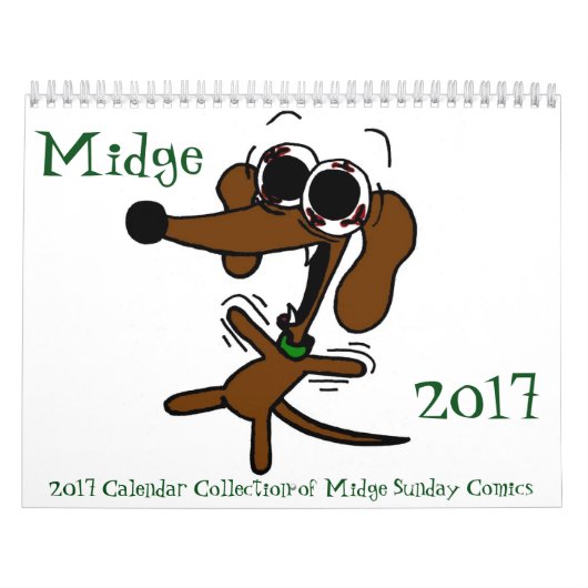 Midge 2017年の「日曜日の漫画のカレンダー カレンダー (カバー)
