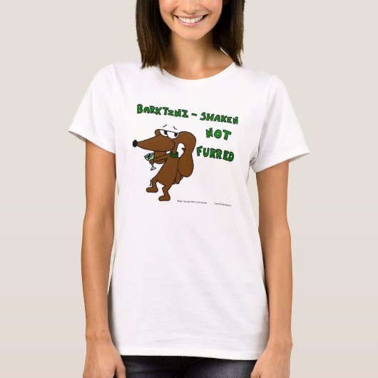 Midge "BARKTINI SHAKED NOT FURRED" Woens Tee Tシャツ (正面)