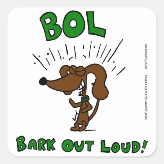 Midge "BOL: BARK OUT LOUD"スタンプ – 20セット スクエアシール (正面)