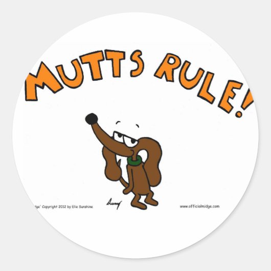 Midge MUTTS RULEスタンプ – 20セット ラウンドシール (正面)