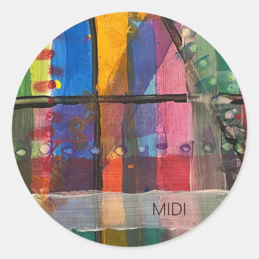 MIDIステッカー ラウンドシール (正面)