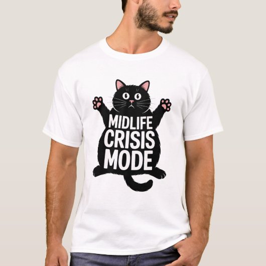 Midlife Crisis Mode Funny Middle Age Aging Humor Tシャツ (正面)