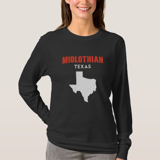 Midlothian Texas USA State America Travel Texan Tシャツ (正面)