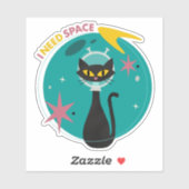 MidModブラックキャット「宇宙が必要」 シール (シート)