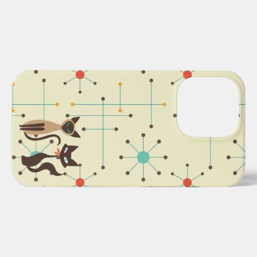 MidMod Atomic Catsの電話ケース iPhoneケース (裏面横)