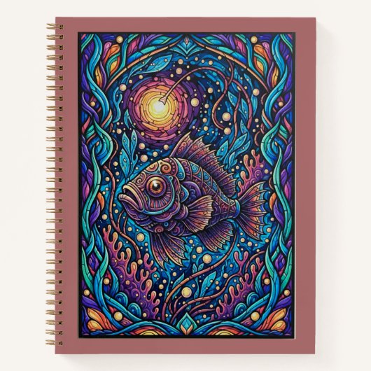 Midnight Abyss Anglerfish Deep Sea Journal ノートブック (正面)