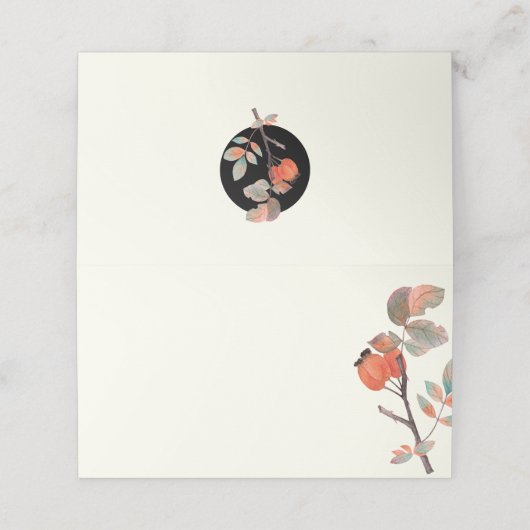 Midnight Autumn Blank Folded Place Card プレイスカード (外部開封)