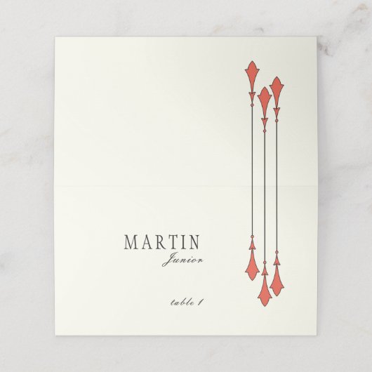 Midnight Autumn Folded Place Card プレイスカード (外部開封)