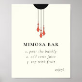 Midnight Autumn Wedding Mimosa Bar Sign ポスター (正面)
