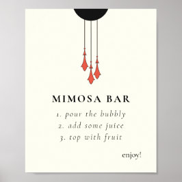Midnight Autumn Wedding Mimosa Bar Sign ポスター