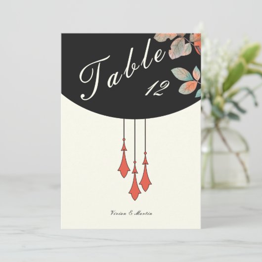 Midnight Autumn Wedding Table Number (スタンド正面)