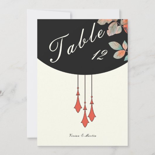 Midnight Autumn Wedding Table Number (裏面)