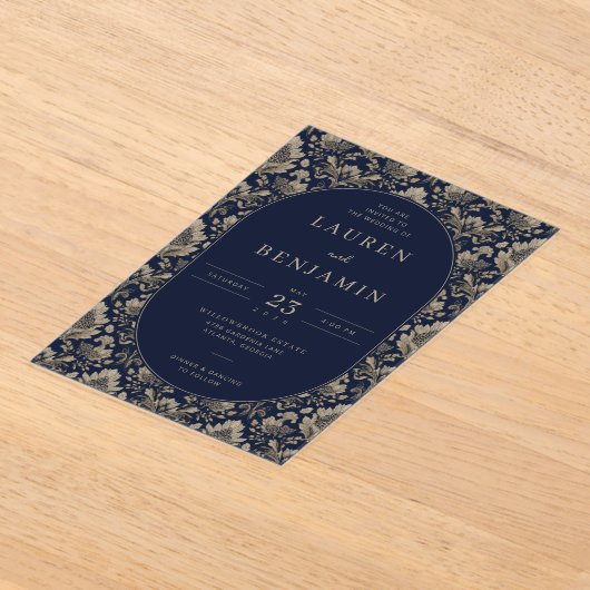 Midnight Baroque Wedding アクリル招待状 (レイダウン)