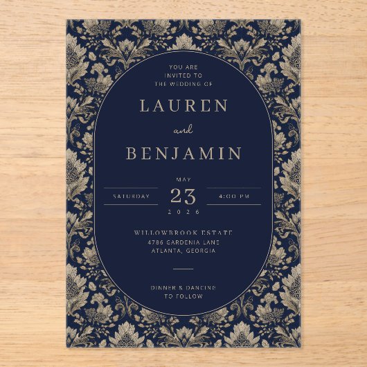 Midnight Baroque Wedding アクリル招待状 (正面)