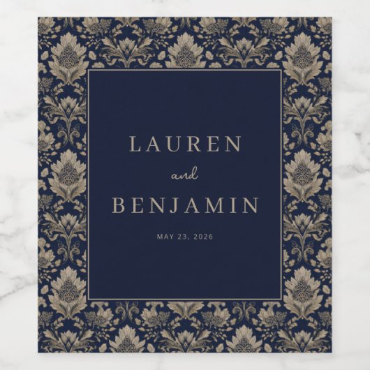 Midnight Baroque Wedding ワインラベル (シングルラベル)