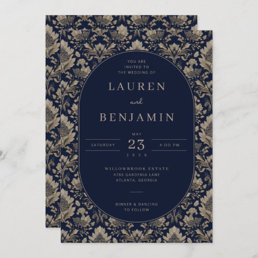 Midnight Baroque Wedding 招待状 (正面/裏面)