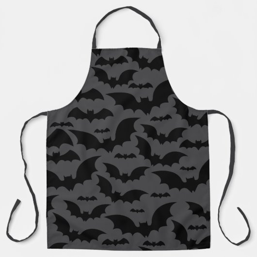 Midnight Bat Swarm Apron – Dark Grey & Black エプロン (正面)
