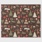 Midnight Birthday Christmas ラッピングペーパー (フラット)