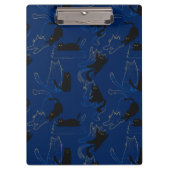 Midnight Black Cats– modern minimal Pattern クリップボード (正面)