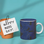 Midnight Black Cats– modern minimal Pattern ツートーンマグカップ