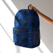 Midnight Black Cats– modern minimal Pattern プリントバックパック