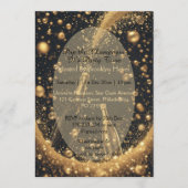 Midnight Black Gold Champagne Dreams New Year's   招待状 (正面)