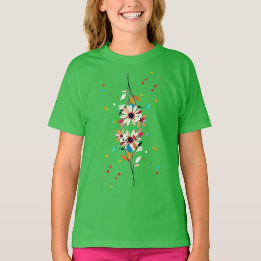 Midnight Bloom 色のささやき 花のエコー Tシャツ (正面)