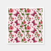 Midnight Bloom Butterfly Floral スタンダードカクテルナプキン (正面)