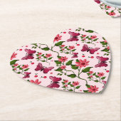 Midnight Bloom Butterfly Floral ペーパーコースター (アングル)