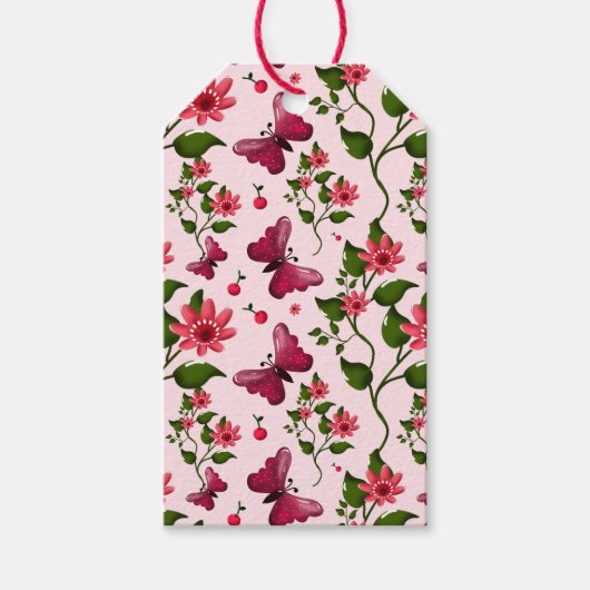 Midnight Bloom Butterfly Floral Matching party set ギフトタグ (正面)