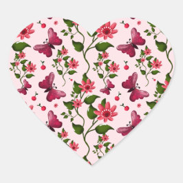 Midnight Bloom Butterfly Floral Matching party set ハートシール