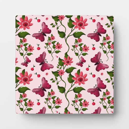 Midnight Bloom Butterfly Floral Matching party set フォトプラーク (正面)
